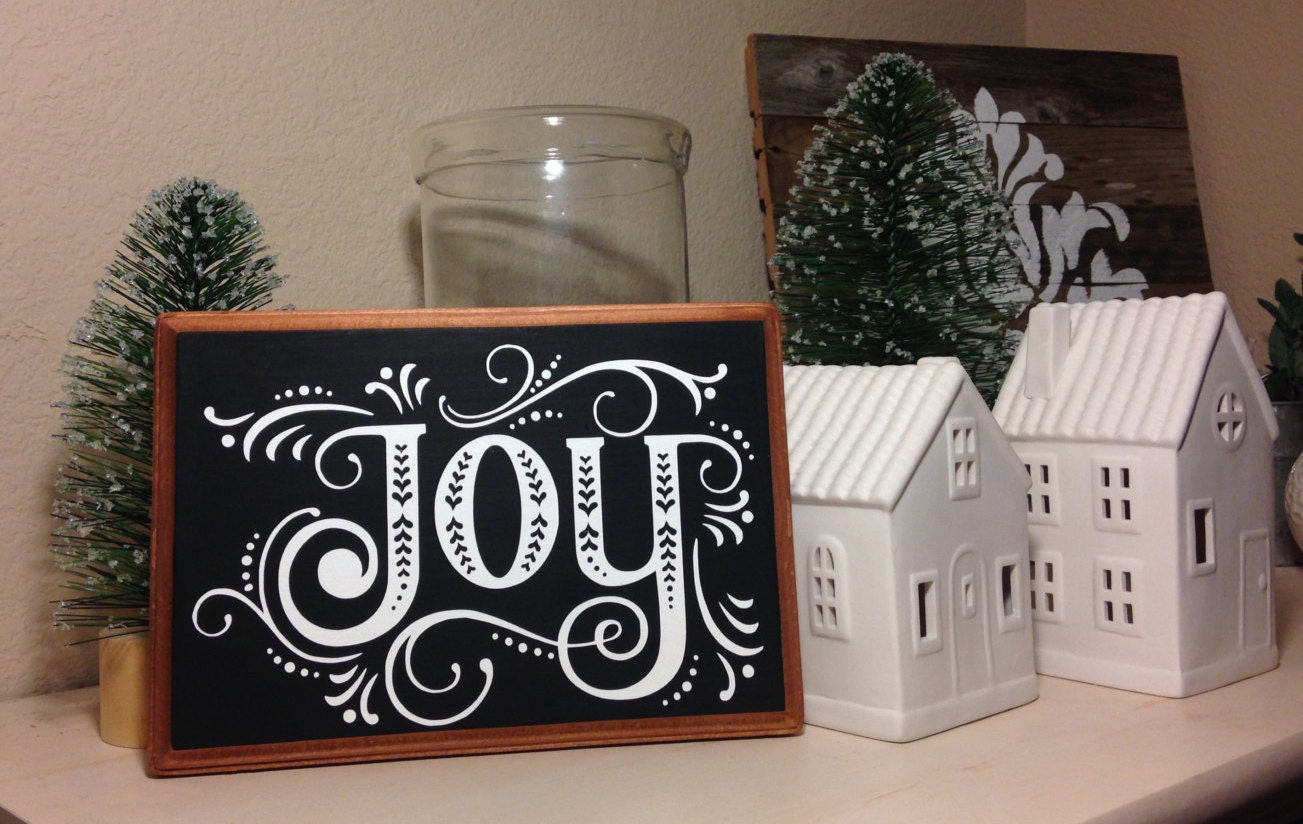 JOY Painted Wood Sign Christmas Sign Christmas Decor