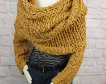 Sweater Scarf Crochet Pattern Crochet Pattern Crochet Scarf With Sleeves Crochet Shrug Pattern Crochet Sweater Pattern Shawl Pattern