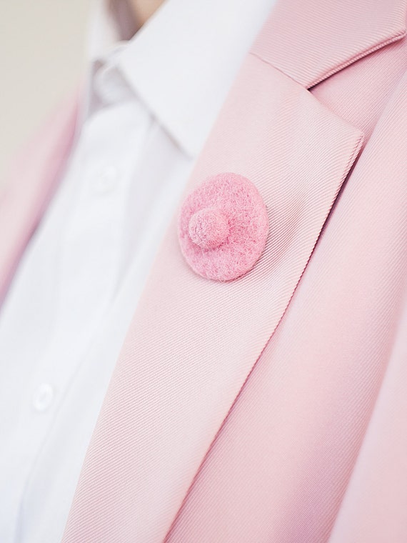 Feminist Brooch | Pink Felt FREE THE NIPPLE Brooch | Feminist Pin | Feminism pin | The Future is Female Pussy Riot Girl Power Pin