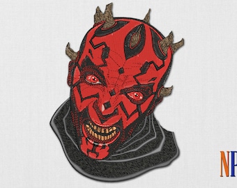 Darth Maul machine embroidery design. Star Wars embroidery design. Embroidery file