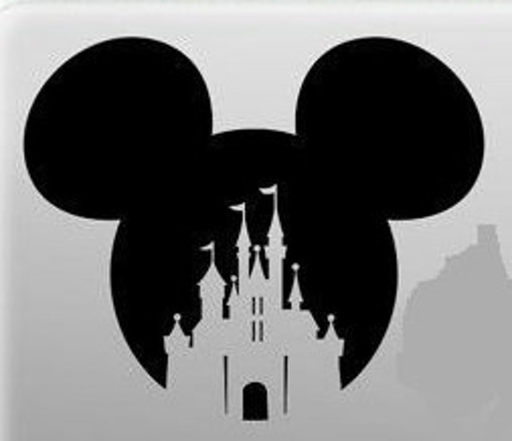 Download Mickey Head with Castle Cut out Disney Castle Vinyl Decal