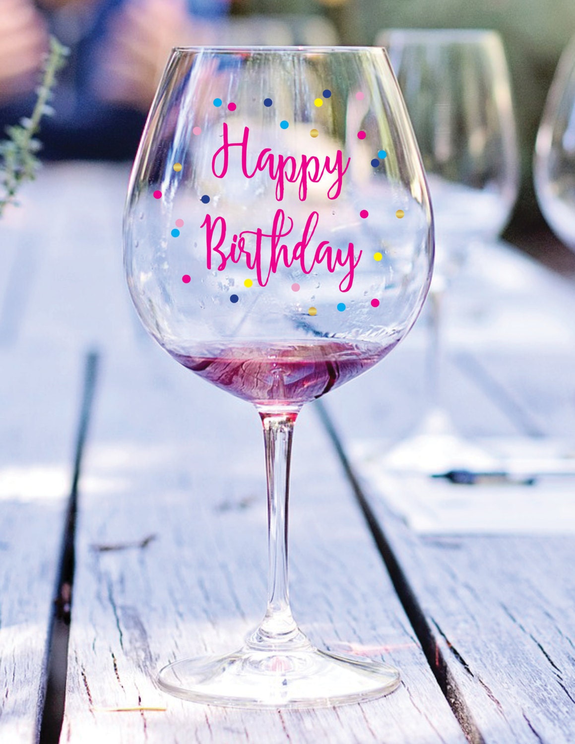 Happy Birthday Wine Glass Decal Birthday Gift Gift under 25