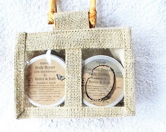 Vegan Body Butter Gift Set, Two Natural Body Butter Set, Valentine's for Her, Body Lotion Gift Set, Birthday Gift For Her, Bridesmaid Gift