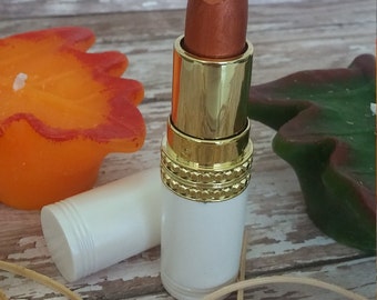 All Natural Lipstick- Pumpkin Spice- Fall Collection- Golden Red Orange with Pumpkin Shimmer- Holiday Favorite- Autumn Shade