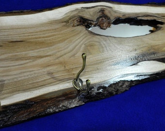 Wedding Gift ~ Coat Rack ~ Live Edge ~ Reclaimed Wood ~ Rustic Coat Rack ~ Mirror ~ Mother's Day Gift ~ Father's Day Gift ~ Gift For Parents