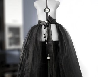detachable tulle skirt black