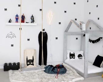 Batman wall decals for boys / bat mask / superhero wall stickers / batman bedroom / boys wallpaper / Vinyl Stickers / fake wallpaper / decal