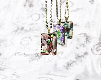 raw stone necklace bold jewelry earth necklace pebble jewelry red necklace gray jewelry zen necklace wife gifts garden necklace/for Рю143