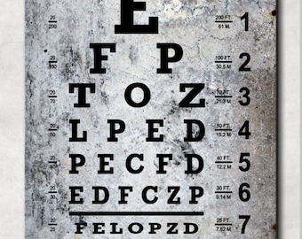 vintage eye chart etsy