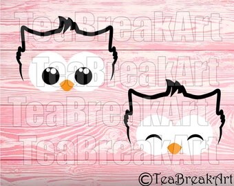 Owl Face Monogram Frame Cutting Files SVG PNG jpg dxf Instant Download iron on heat transfer digital decal design 765C
