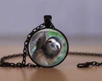 Sloth Pendant Necklace Three-Toed Sloth Mammal Mens Women