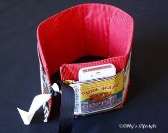 Coffee Lover's handbag organiser. Handmade.