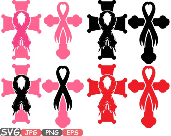 Download Christian Cross Breast Cancer Feathers Awareness ribbon ...