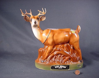 Vintage Old Collectible * Ezera Brooks Whiskey Decanter * Whitetail Deer Buck