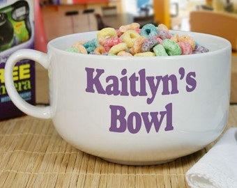 Personalized Ceramic Any Message Cereal or Ice Cream Bowl