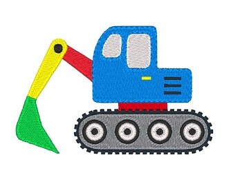 Excavator Embroidery Design, Digger, Construction Vehicle Machine Embroidery Design No: JG00037-4