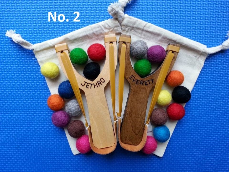 Handmade Wooden Slingshots set of 2 Personalized. Great