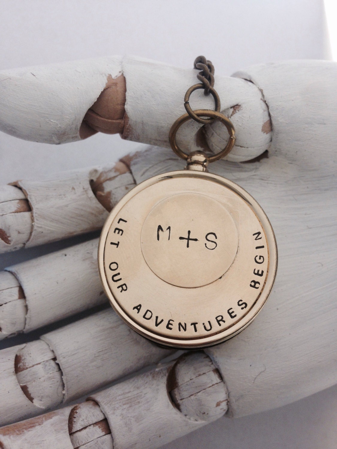 Groom wedding gift . Working compass key chain. For our