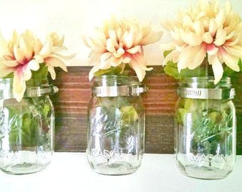 Mason Jar Organizer Kitchen Bathroom Mason Jar Organizer Rustic Decor Mason Jar Wall Decor