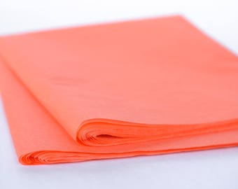Tissue Paper, 24 Coral Tissue Paper Sheets, Coral Wedding Decoration, Wrapping Paper, Packaging, Craft Supplies, Colored Tissue Paper