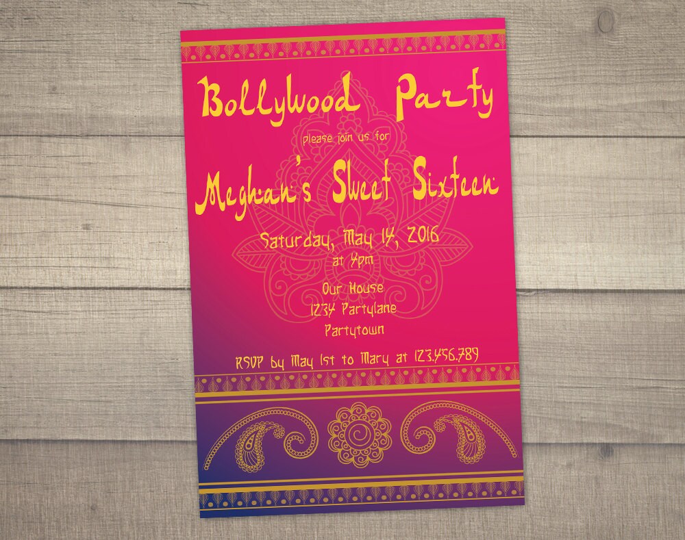 Bollywood Party Invitations Templates 10