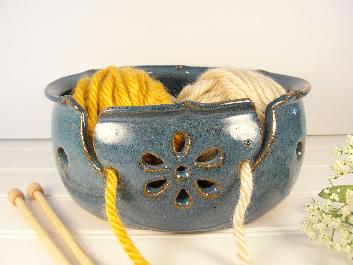 Yarn bowl Double Yarn Bowl Knitting bowl Yarn bowl Ceramic