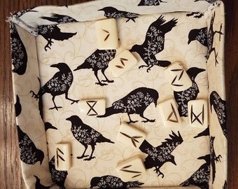 Dice Tray Made from Raven Fabric