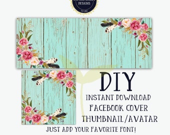 DIY Facebook Set-Wood Facebook Timeline cover-Instant Download