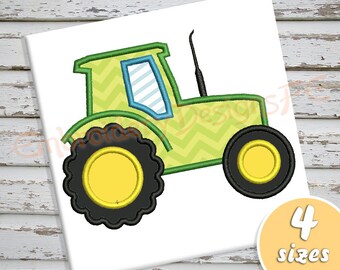 Tractor Applique Design - 4 sizes - Machine Embroidery Design File