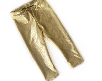 Dragon Leggings- drogon leggings- baby leggings- toddler leggings- kids leggings- dragon costume - gold leggings- gold metallic leggings