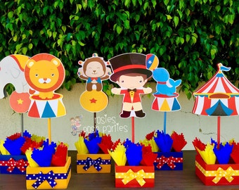 Carnival Circus Birthday Centerpieces Circus Carnival Baby Shower Guests Circus Carnival Party Decor Centerpieces birthday PRICE PER PIECE
