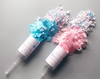 Gender reveal confetti popper