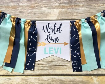 WILD ONE High Chair Banner, I am One Banner, One Banner, 1st Birthday Banner, First Birthday Boy, Birthday Banner, Boy First Birthday