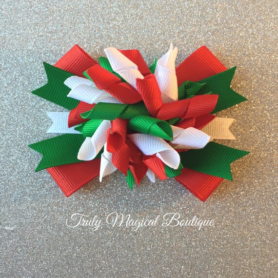 Items similar to Christmas Hair Bow Christmas Bow Holiday Hair Bow