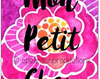 Mon Petit Chou, Sweetheart, My Love, Honey Anniversary Valentine's Day INSTANT DOWNLOAD 5"x7" Printable Artwork