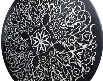 Decorative Marble Table Top Made from Mother of Pearl (MOP) with Excellent Inlayed Designs