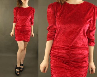 80s dress - vintage dress, one of a kind, short dress, red dress
