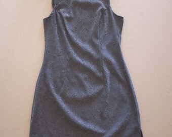 90's Velvet Grey Paisley Dress