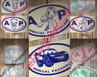 Disney Car Decals - AP Annual Passholder *inspired by Disney*