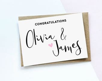 Congratulations Card, Personalised Engagement Card, Personalised Wedding Card, Personalized Wedding Card, Love Card