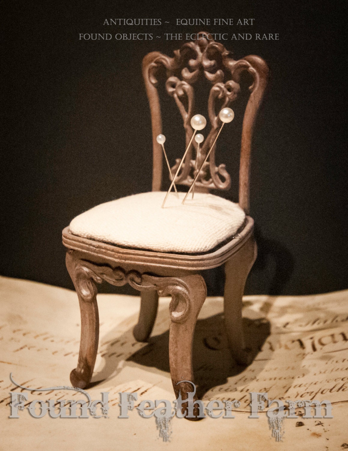 Vintage Metal Chair Pin Cushion
