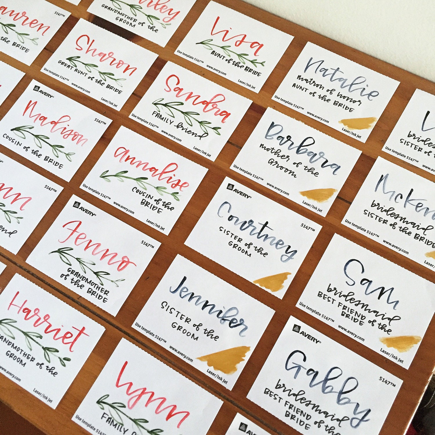 Bridal Shower Name Tags Rehearsal Dinner Name Tags