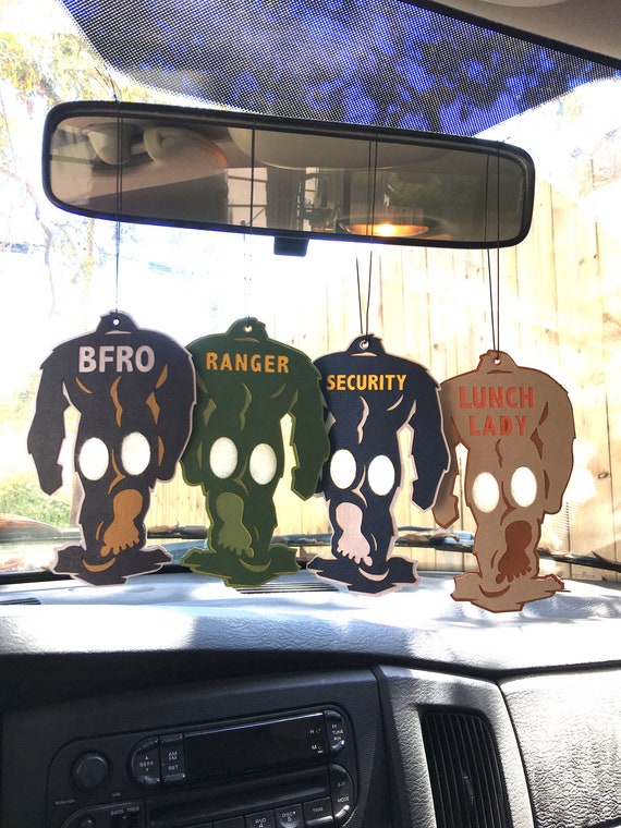 Car Air Freshener Bigfoot Jobs Sasquatch Yeti Lunch Lady White