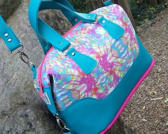 READY TO SHIP Brooklyn/ Brooklyn Handbag, Brooklyn Purse, Blue & Pink Brooklyn Handbag, Handmade Bag/ Purse, Swoon Bag, Swoon Brooklyn Bag