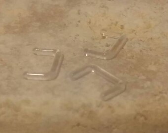 Septum Retainer 16g Clear - Quantity of 3 Total - 6mm, Hide Septum Piercing, No See, For Work, Clear Retainer, Clear Septum Retainer