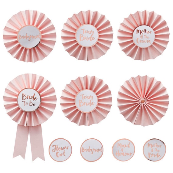 Pale Pink Hen Party Rosettes