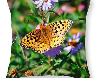 Teton Butterfly Throw Pillow in Multiple Sizes, Modern Home Decor Featuring Fine Art Nature Photography From Grand Teton National Park
