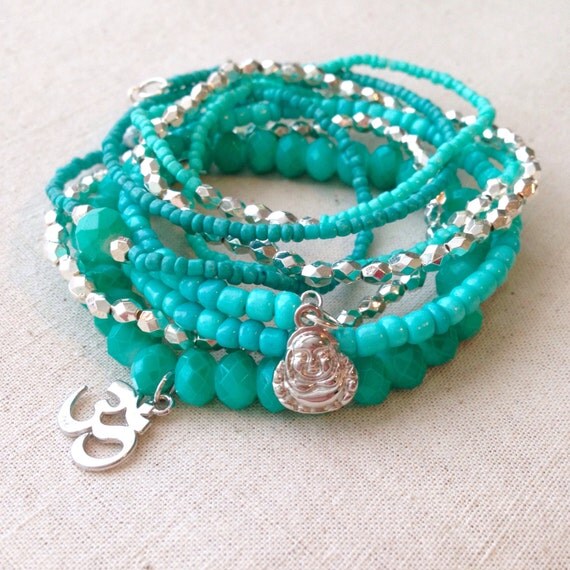 Turquoise Bracelet Set Turquoise Bangles Charm Bracelets
