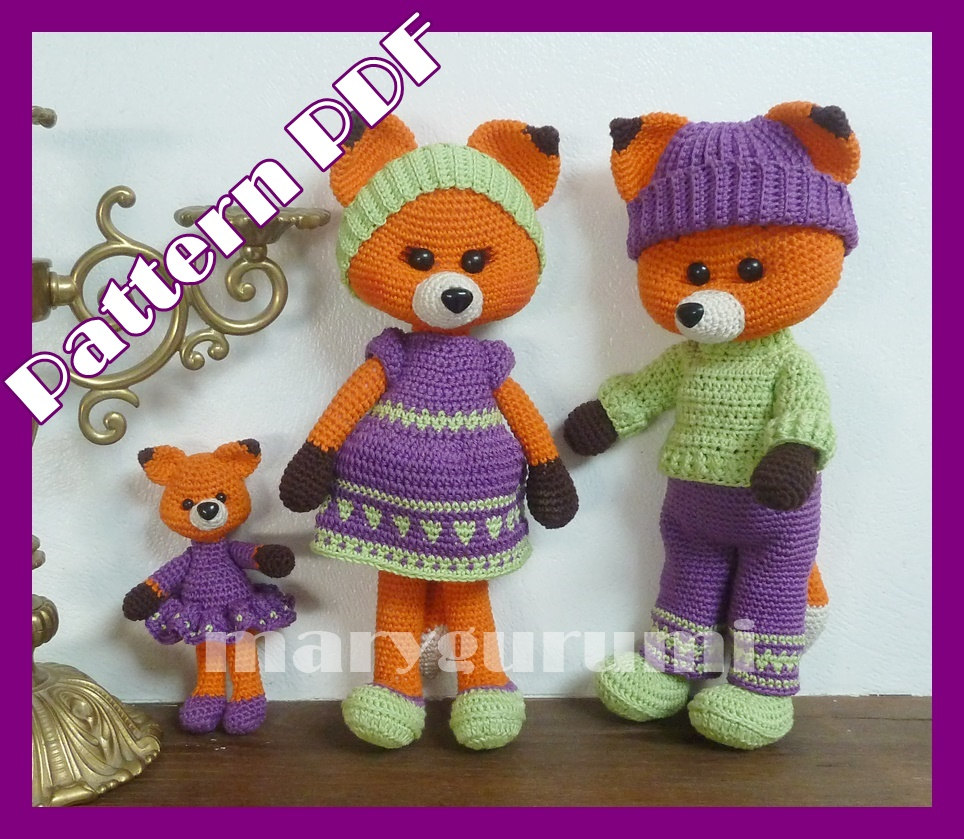 Pattern, boss, family of foxes to crochet, amigurumi ...