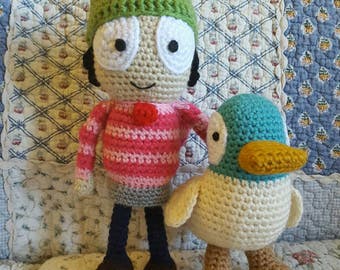 Sarah and Duck Amigurumi Doll Set
